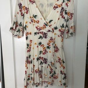 Lost + Wander white mini “wrap” dress
